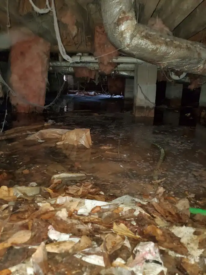 Crawl space flood assessment for Commercial Water Damage Restoration in Manor